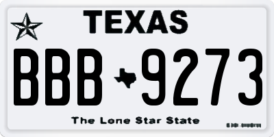 TX license plate BBB9273