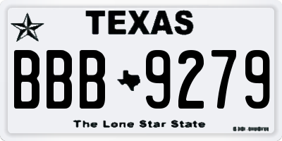 TX license plate BBB9279