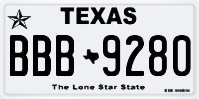 TX license plate BBB9280