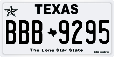 TX license plate BBB9295