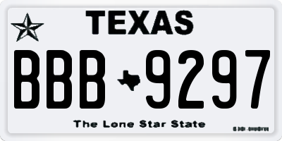 TX license plate BBB9297