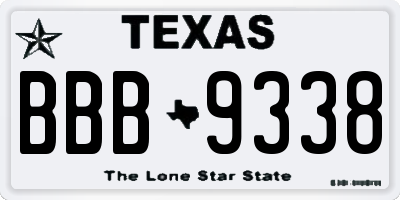 TX license plate BBB9338