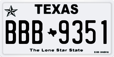 TX license plate BBB9351