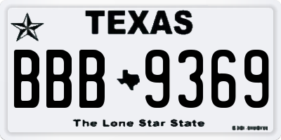 TX license plate BBB9369