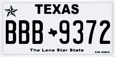 TX license plate BBB9372