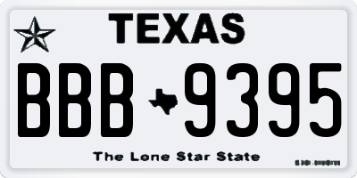 TX license plate BBB9395