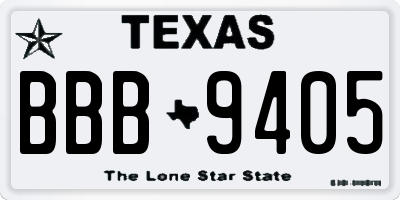 TX license plate BBB9405