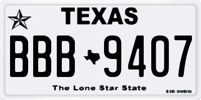 TX license plate BBB9407