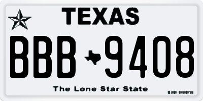 TX license plate BBB9408