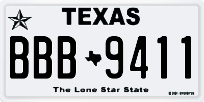 TX license plate BBB9411