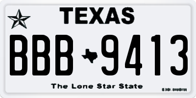 TX license plate BBB9413