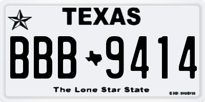 TX license plate BBB9414