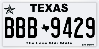 TX license plate BBB9429