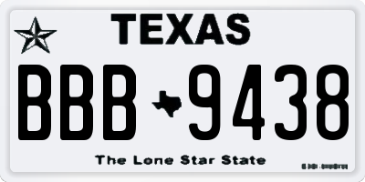 TX license plate BBB9438