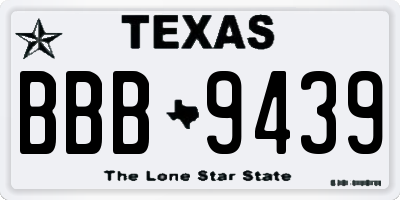 TX license plate BBB9439