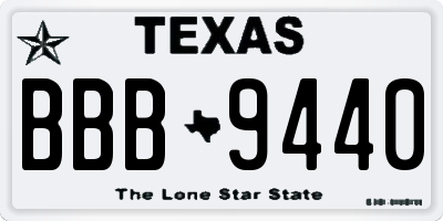 TX license plate BBB9440