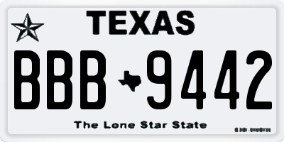 TX license plate BBB9442