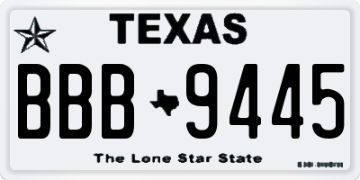 TX license plate BBB9445