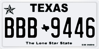 TX license plate BBB9446