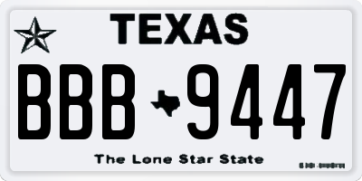 TX license plate BBB9447