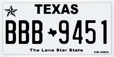 TX license plate BBB9451