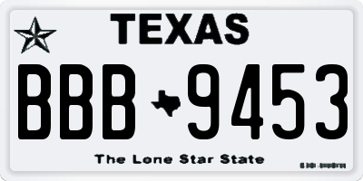 TX license plate BBB9453