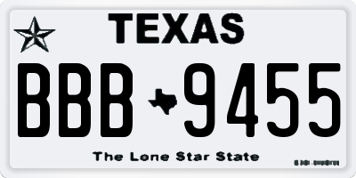 TX license plate BBB9455