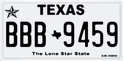 TX license plate BBB9459