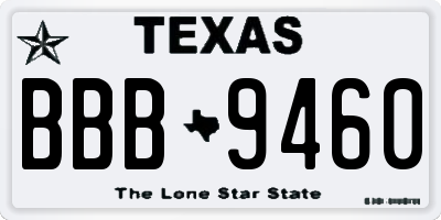 TX license plate BBB9460