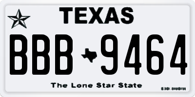 TX license plate BBB9464