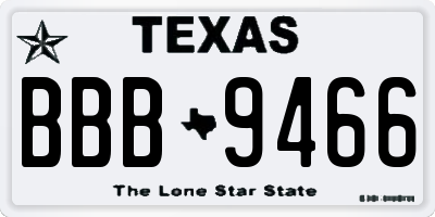 TX license plate BBB9466