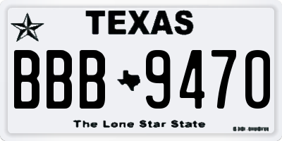 TX license plate BBB9470