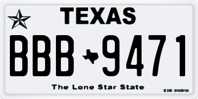 TX license plate BBB9471