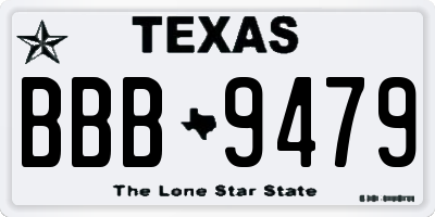 TX license plate BBB9479
