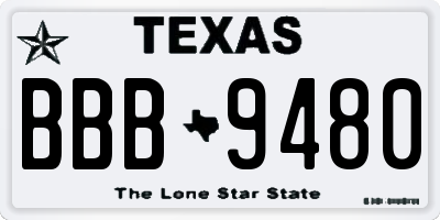 TX license plate BBB9480