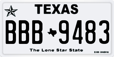 TX license plate BBB9483