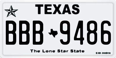 TX license plate BBB9486