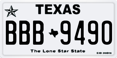 TX license plate BBB9490