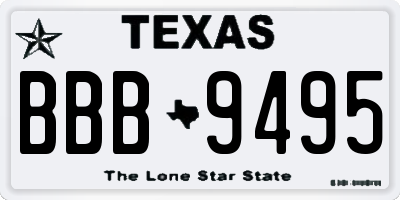 TX license plate BBB9495