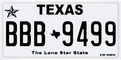 TX license plate BBB9499