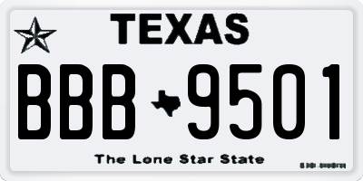 TX license plate BBB9501