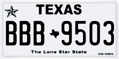 TX license plate BBB9503
