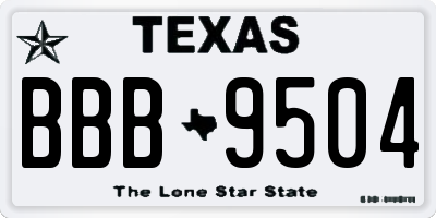 TX license plate BBB9504