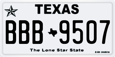 TX license plate BBB9507