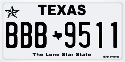 TX license plate BBB9511