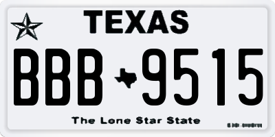 TX license plate BBB9515