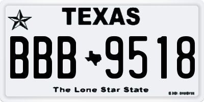 TX license plate BBB9518