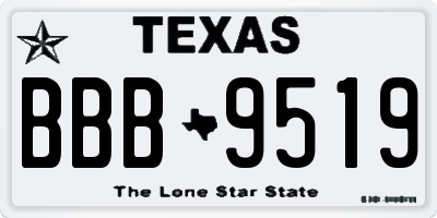 TX license plate BBB9519