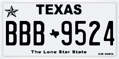 TX license plate BBB9524