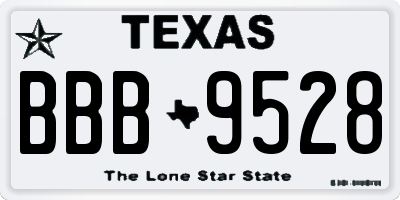 TX license plate BBB9528